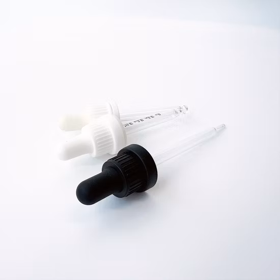 Botellas de vidrio negro pulido suave de 20ml cuentagotas de vidrio negro de goma para envases de cosméticos de vidrio