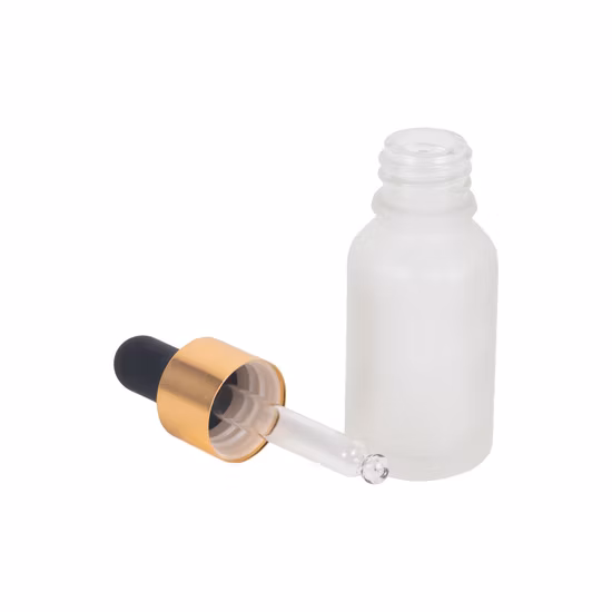Cuentagotas de vidrio con tapa de aluminio para botellas de vidrio cosméticas